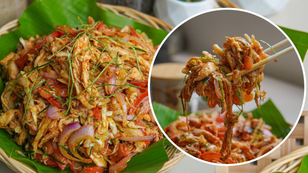 ကြက်သားသုပ် အလွယ်သုပ်နည်း…👩🏻‍🍳🥗