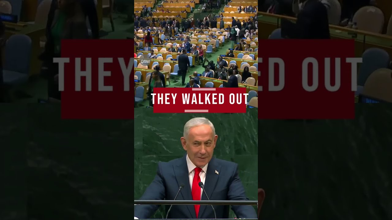 Delegates walk out as Netanyahu takes UN stag