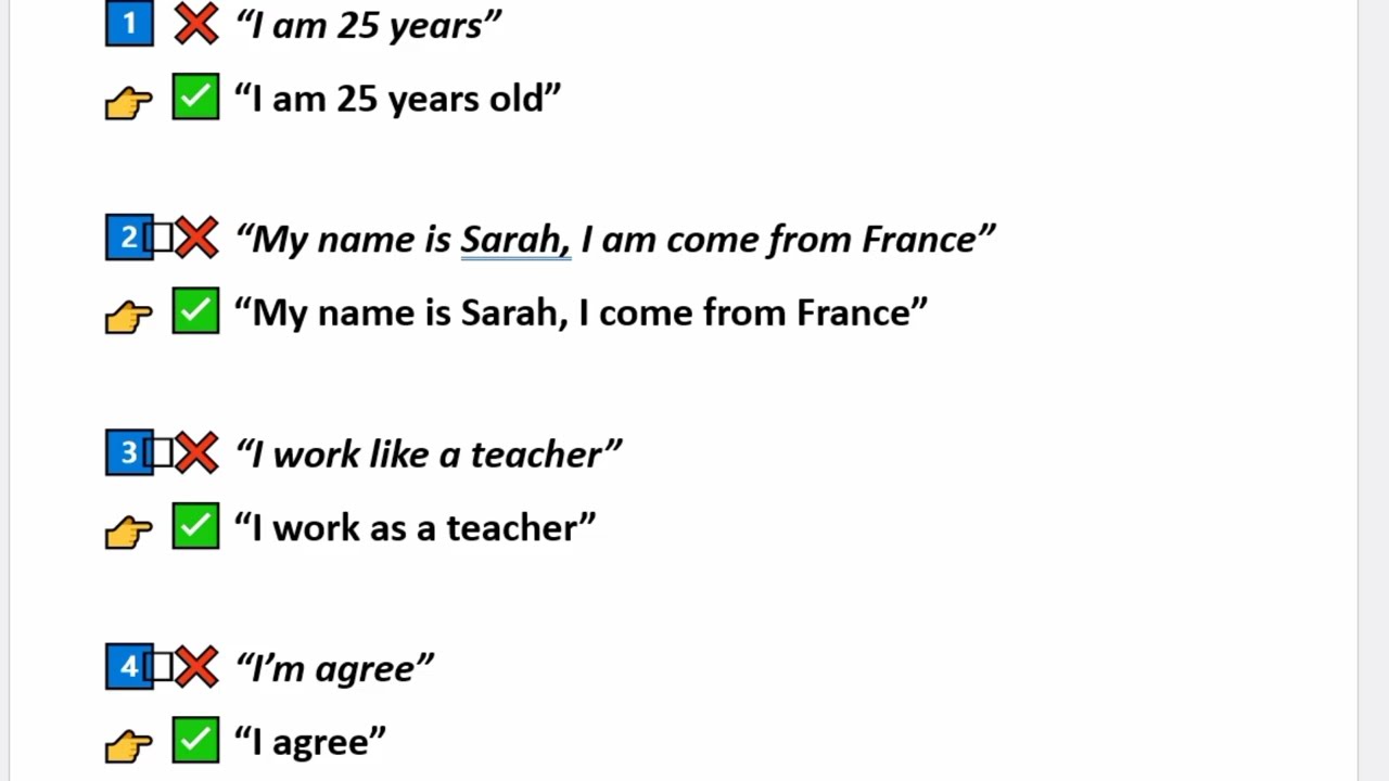 الانجليزية للمبتدئين الأخطاء التي نرتكبها في بعض الجمل1 / learn english -Step 6#انجليزي 