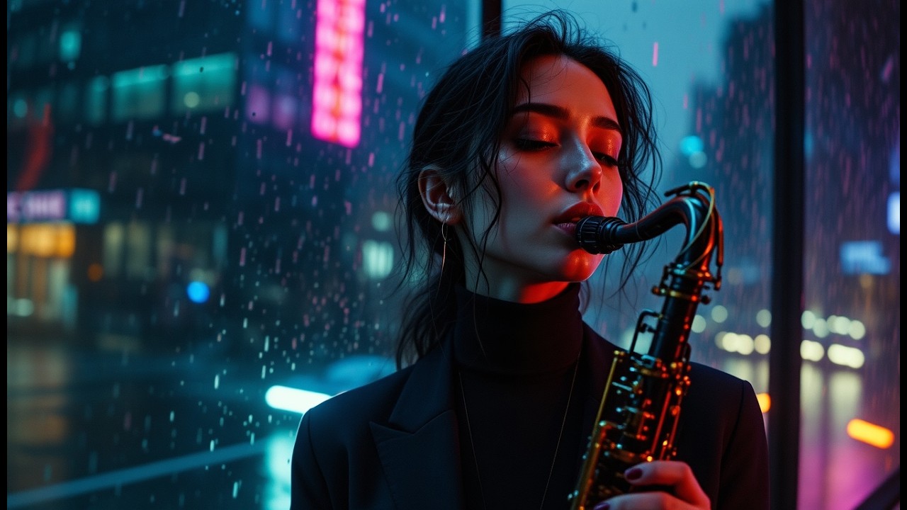 Urban Rain Saxophone Music: Ambient Vibes for Deep Study