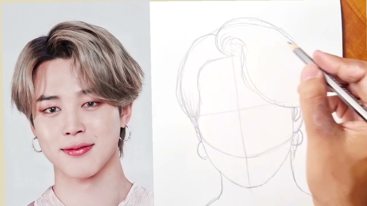 How to draw BTS Park Jimin outline drawing #drawing