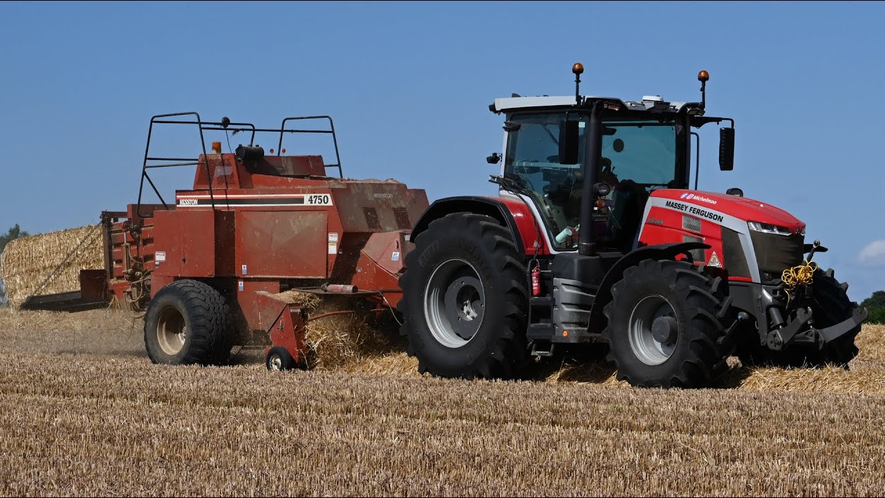 Harvest 2025 - Baling Straw with Massey Ferguson 8S & Hesston Baler and JCB TM320S & Fastrac 3250