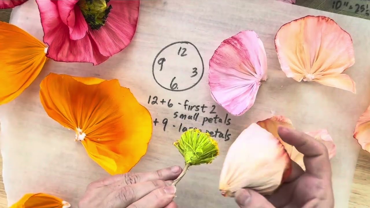 Shaping, gluing, and applying your poppy petals (Video 8)