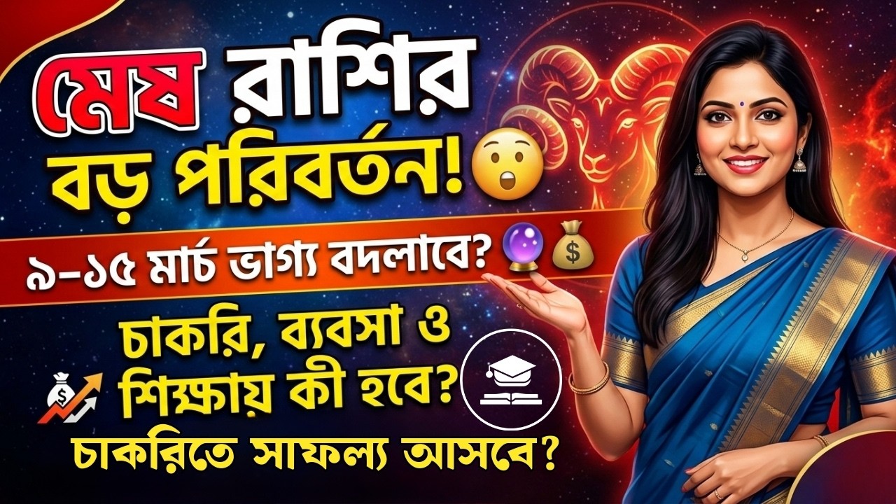 মেষ রাশির ৯–১৫ মার্চ ২০২৬ | শিক্ষা, চাকরি ও ব্যবসার সাপ্তাহিক রাশিফল | Aries Weekly Horoscope