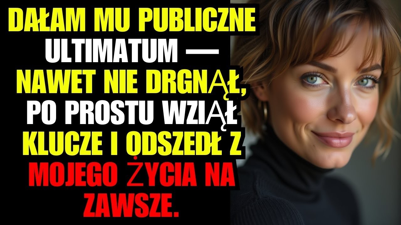 Dałam mu publiczne ultimatum — nawet nie drgnął, po prostu wziął klucze i odszedł z mojego życia...