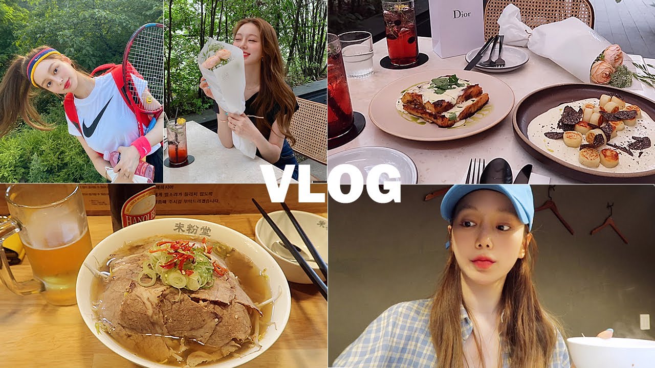 일상 vlog | 프로 혼밥 혼술러 삶 (반숙 짜파게티/교촌레드윙/쌀국수/테린이의 테니스/돈까스/스팸김치찌개/치즈계란말이/라자냐/뇨끼)