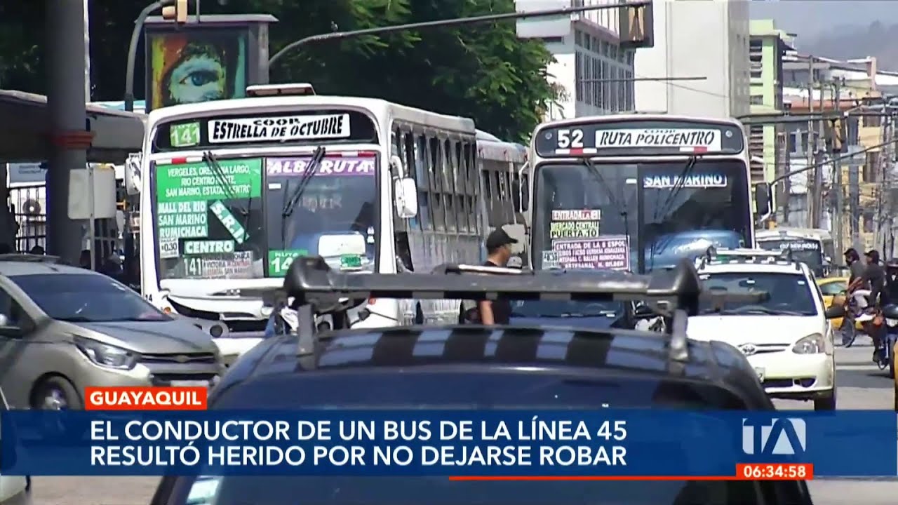 El chofer de bus en Guayaquil que fue víctima de un asalto continúa con pronóstico reservado