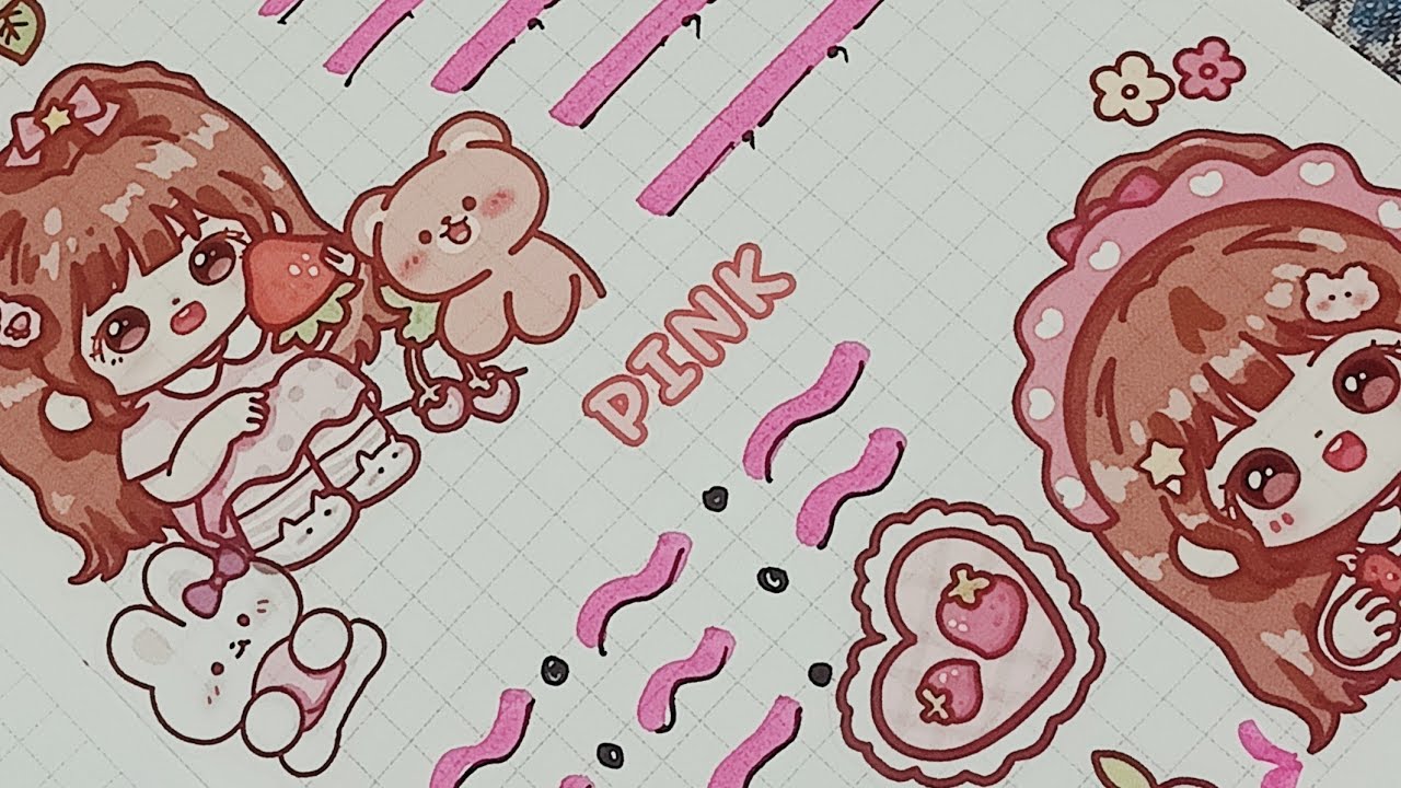 Pink Themed Kawaii Journal ideas. #decor#diy#sticker#kawaii#journal#journaling#creative#craft