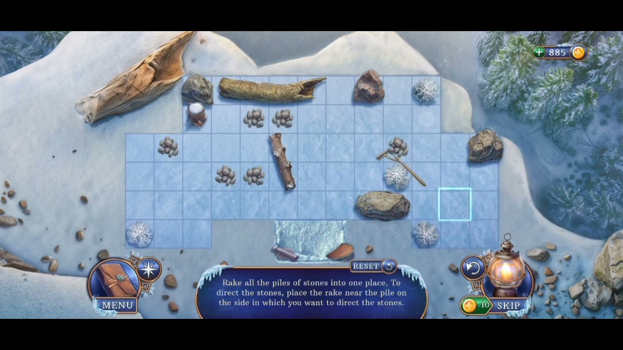 Icebound Secrets Lost City(Rake the piles of stones mini game)
