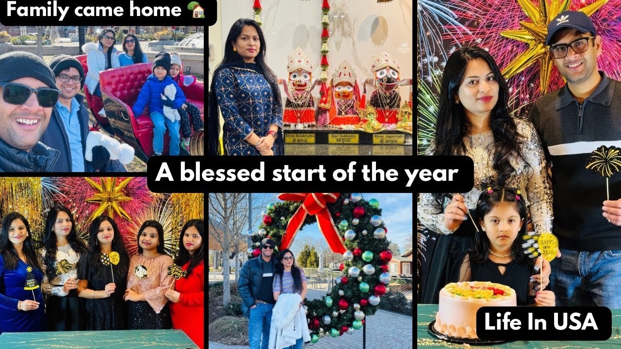 New Year Vlog - Temple Darshan To Crazy Party Night 💃 Family Came Home 😍 Indian In USA