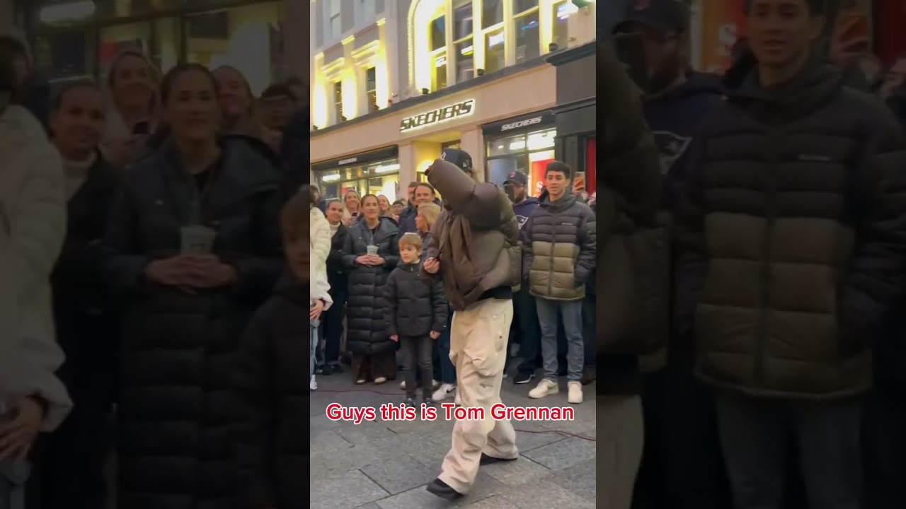 CELEBRITY joins street performer and SHUTS down the street @TomGrennan