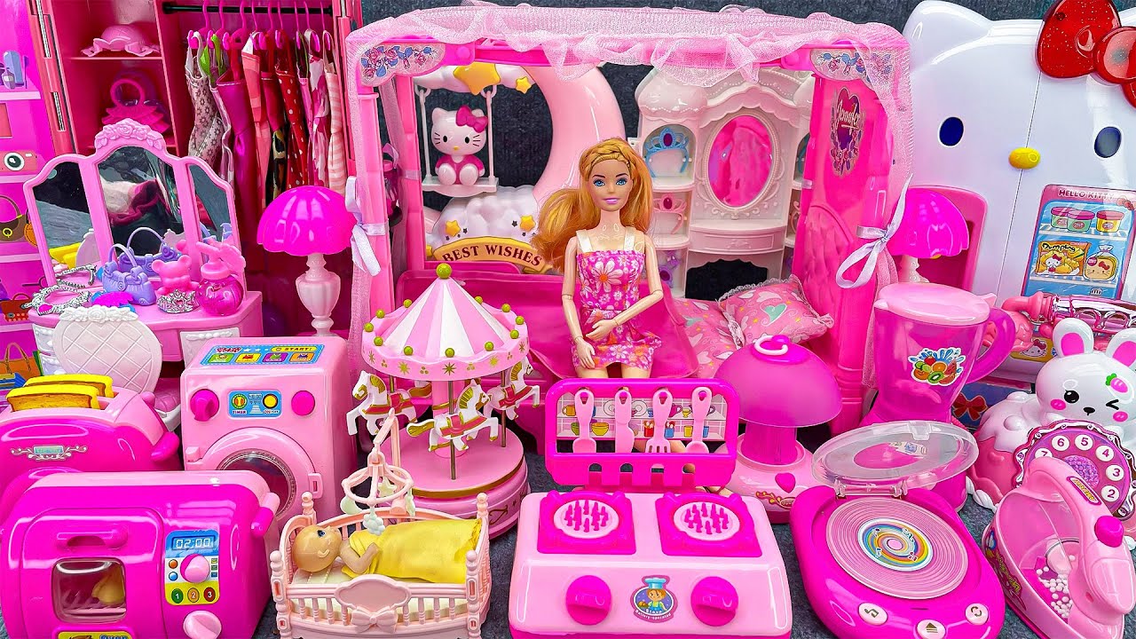 15 Minutes Satisfying with Unboxing Barbie Princess Bed ＆ Wardrobe Collection Toys Review | ASMR