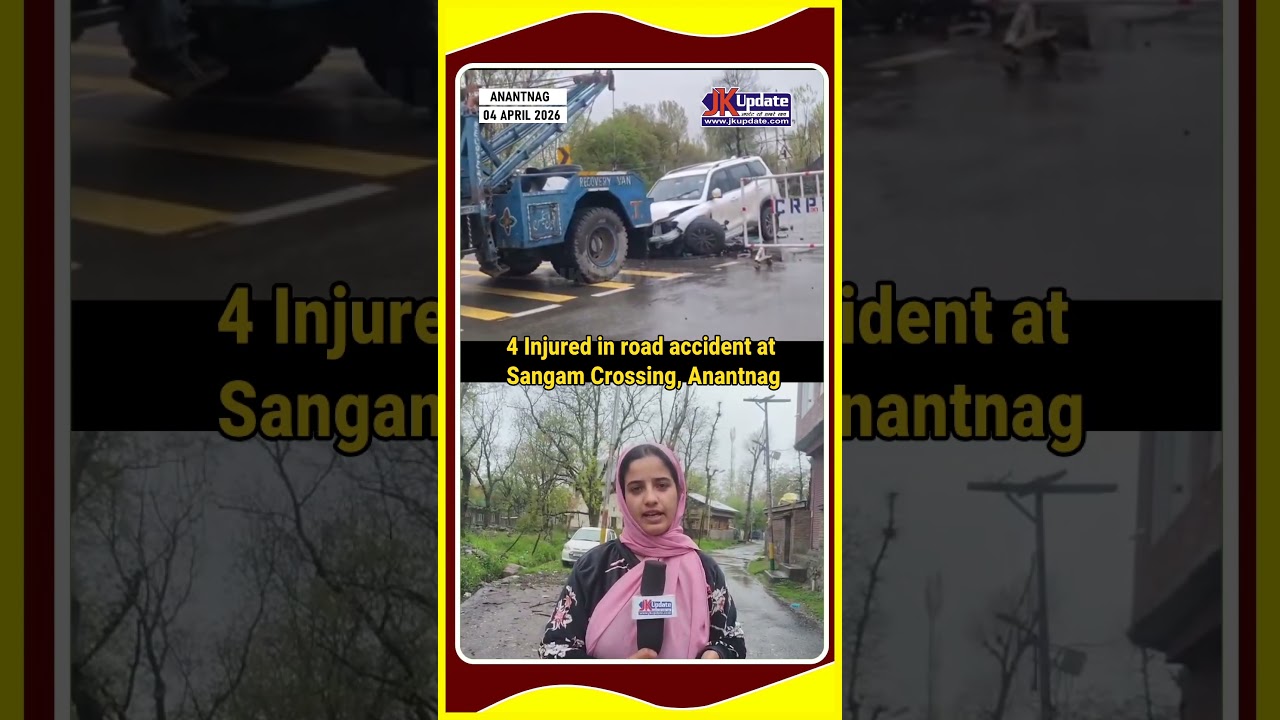 4 Injured in road accident at Sangam Crossing, Anantnag
