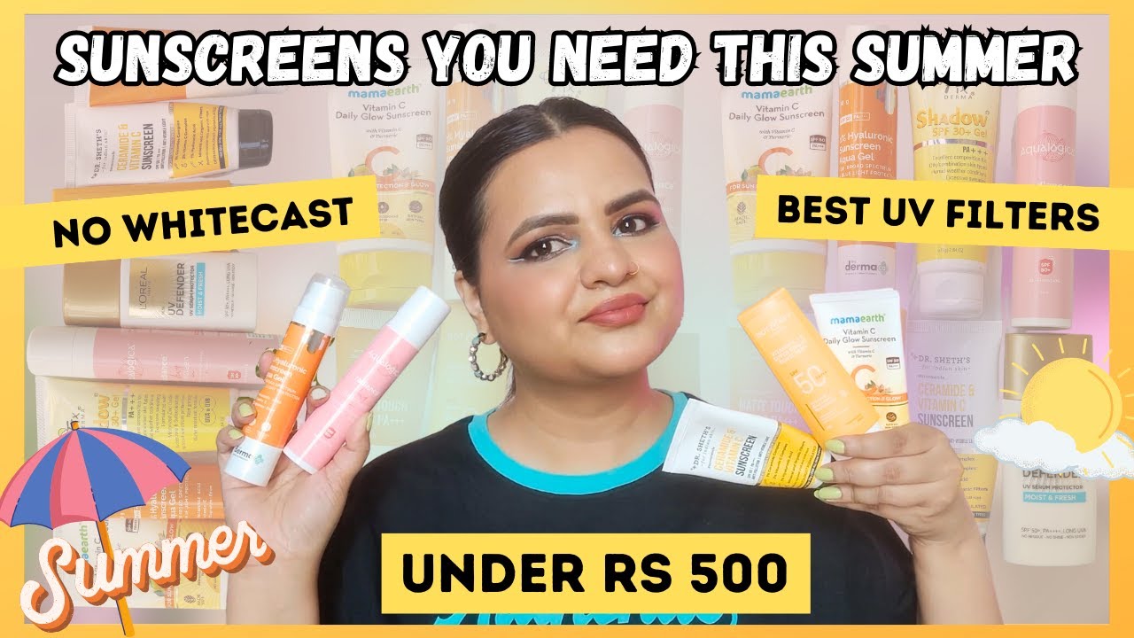 I Tried 10 Most Hyped Sunscreens With No White cast under Rs 500 || Comparison