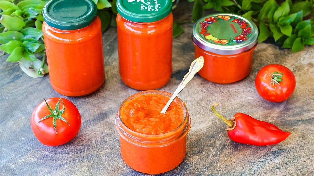 Острый томатный соус на зиму из духовки🍅Вкусный и густой, надо будет сделать еще
