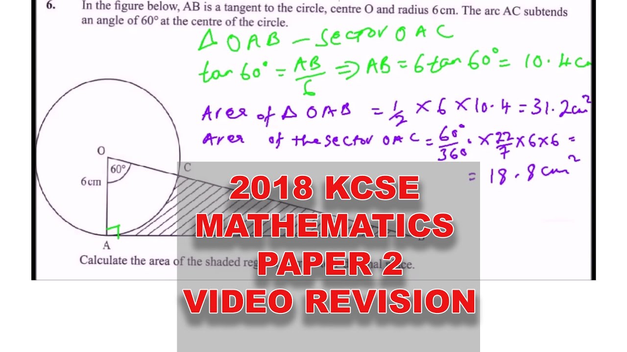 2018 KCSE MATHEMATICS PAPER 2 WITH ALL ANSWERS WELL EXPLAINED PLUS EXAMINERS EXPECTATION