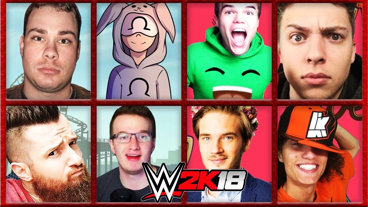 Kwebbelkop, Jelly, Slogoman & PewdiePie vs. Ohmwrecker, Cartoonz, Mini Ladd & MooSnuckel | WWE 2K18