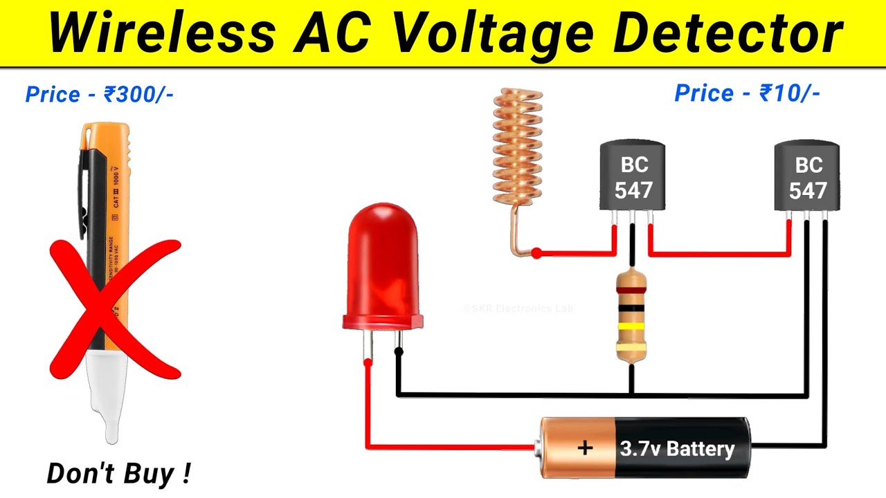 How to make a Wireless AC Voltage Detector || Wireless Tester || SKR Electronics Lab