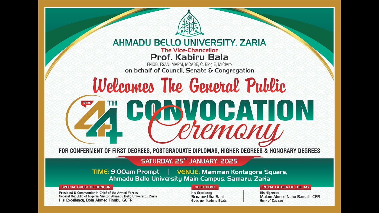 ABU 44th Convocation Ceremony