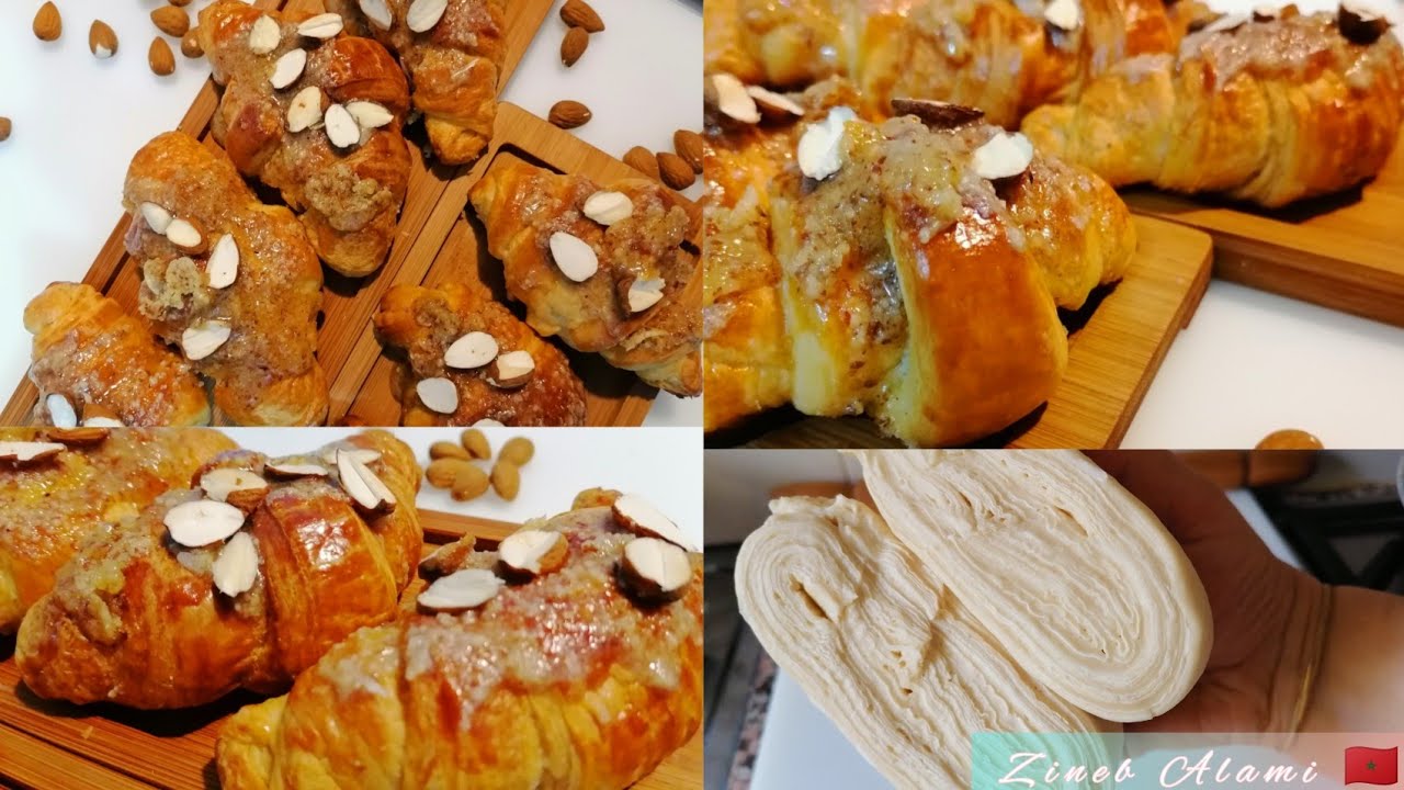 طريقة تحضير كرواصون بكريمة اللوز🥐 Recette croissants aux amandes🥐 Almond croissant recipe
