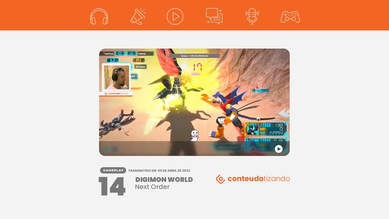 Live de 05 de abril de 2023 - Digimon World Next Order @conteudotizando