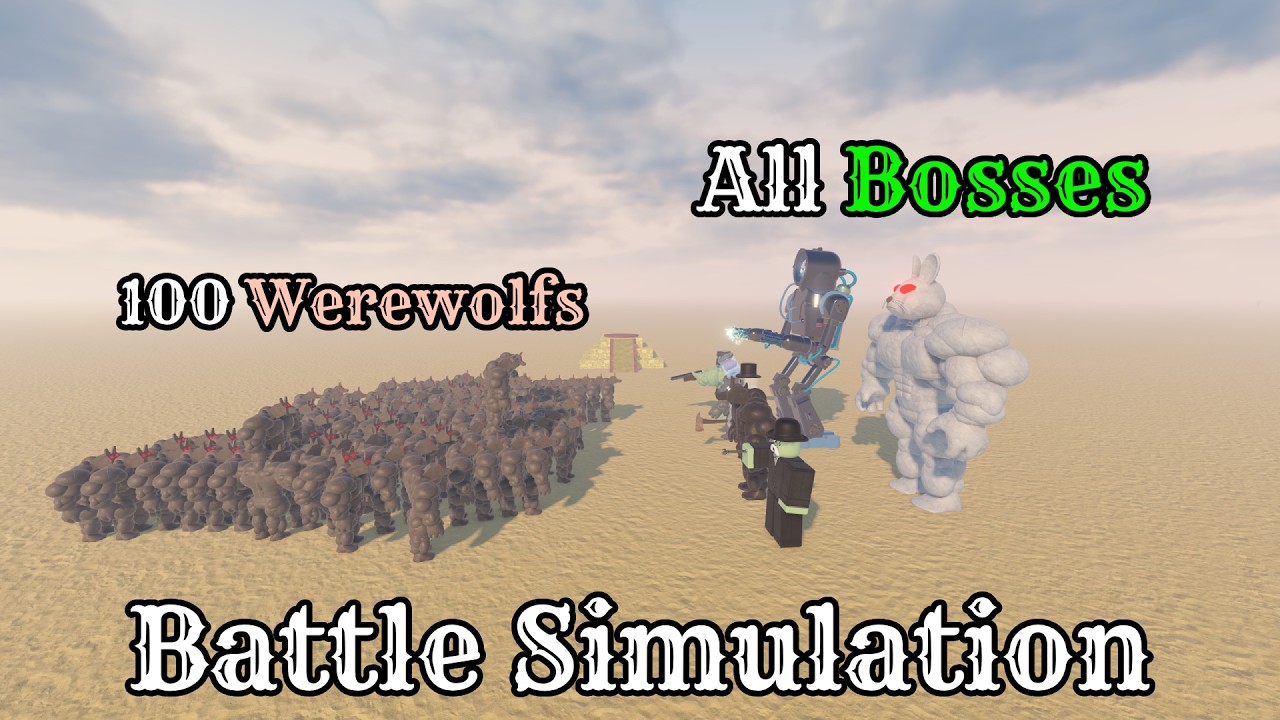 100 Werewolfs vs All Bosses | Roblox Dead Rails