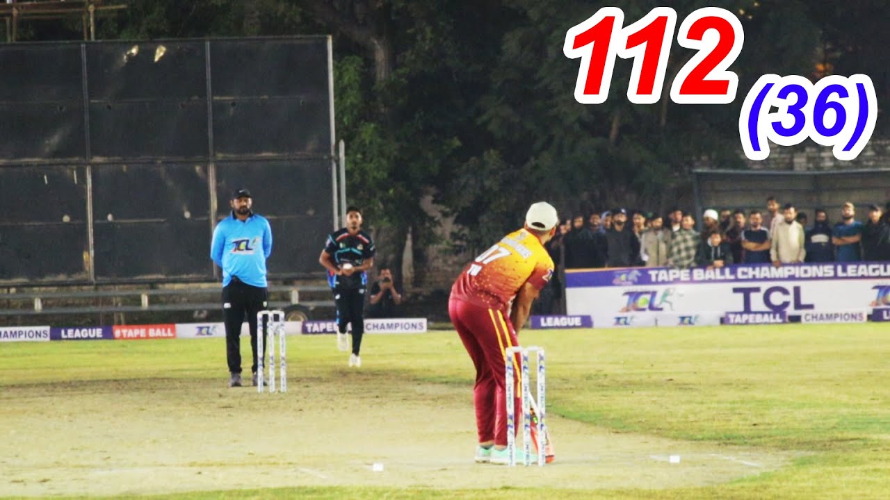 TAMOUR MIRZA VS AHSAN CHITTA 112 RUNS NEED 36 BALLS BIGGEST MATCH IN TAPE BALL CRICKET HISTORY EVER