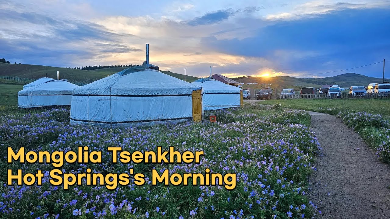 Mongolia Tsenkher Hot Springs's Morning I Mongol Tour I 몽골 쳉헤르 온천의 아침 I 천국같은 아침 I 온천의 원천 찾기