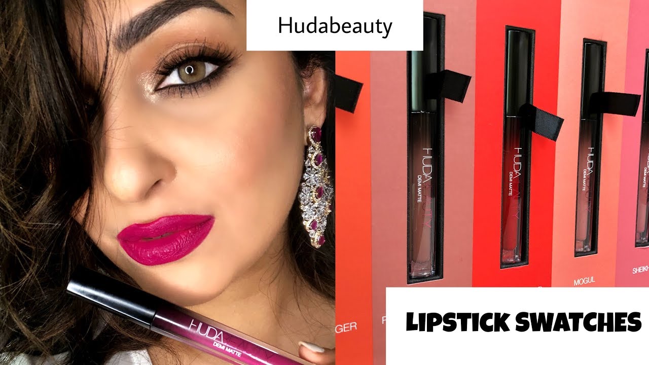 HUDA DEMI MATTE LIPSTICKS / SWATCHES / REVIEW - @NazanAsghar