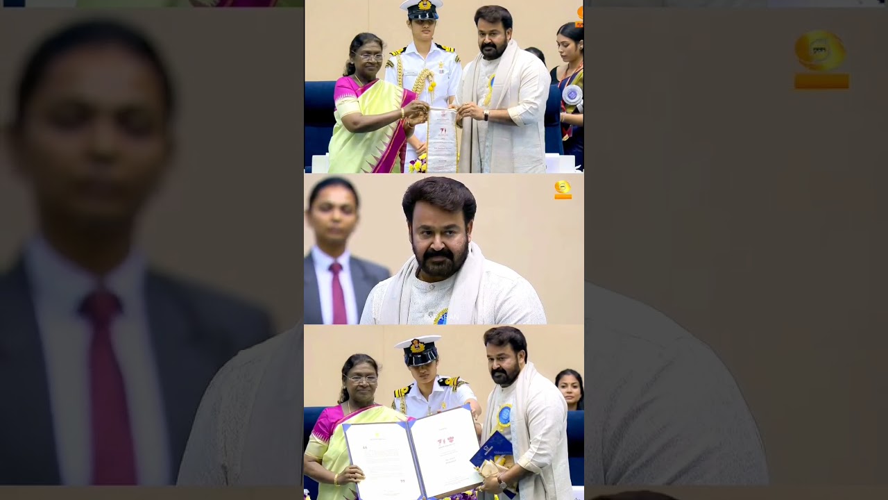 mohanal receiving Dadasaheb Phalke Award 2025 #mohanlal  #dadasahebphalkeaward  #india #viral