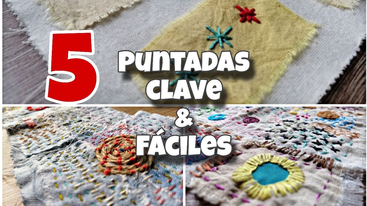 5 Puntadas que TODO Bordador Debería Conocer 🧵 (Bordado libre y Experimental) 6 VARIACIONES!!!