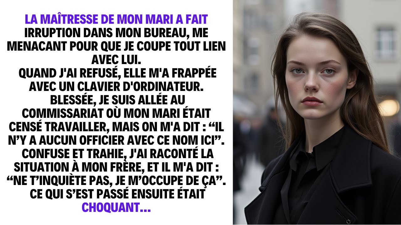 LA MAÎTRESSE DE MON MARI A FAIT IRRUPTION DANS MON BUREAU, ME MENACANT POUR QUE JE COUPE TOUT...