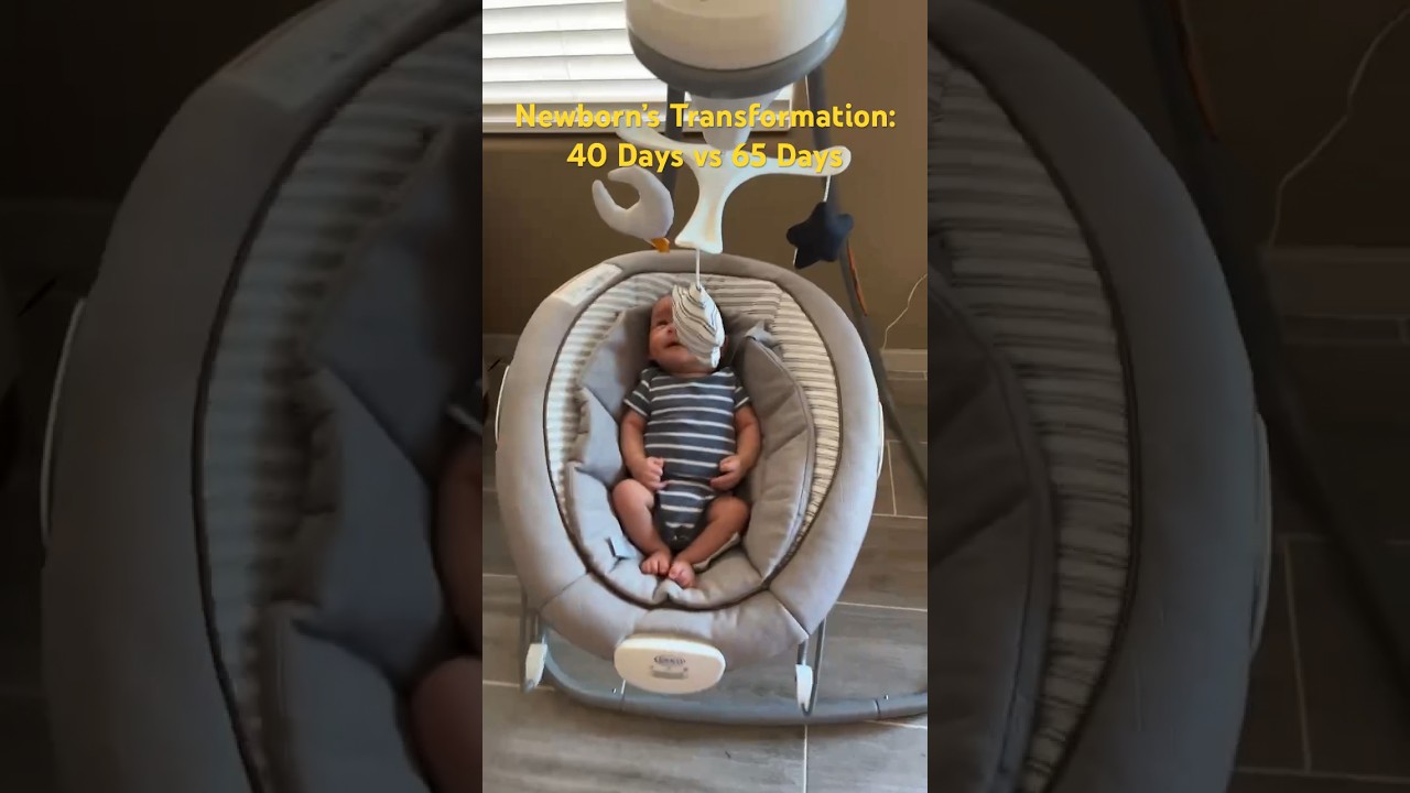 Newborn&rsquo;s transformation: 40 DAYS vs 65 DAYS #baby #newborn #cutebaby