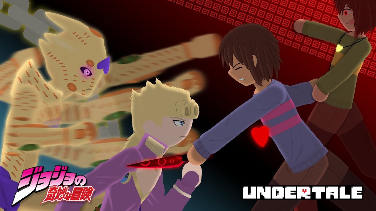 Frisk vs Giorno Giovanna - sticknodes fight animation