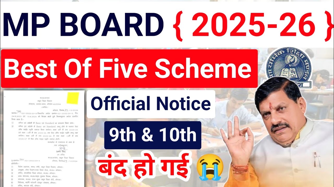 2025-26 में Best Of Five बंद ? Mp Board Best Of Five Scheme 2025-26 | Class 10th
