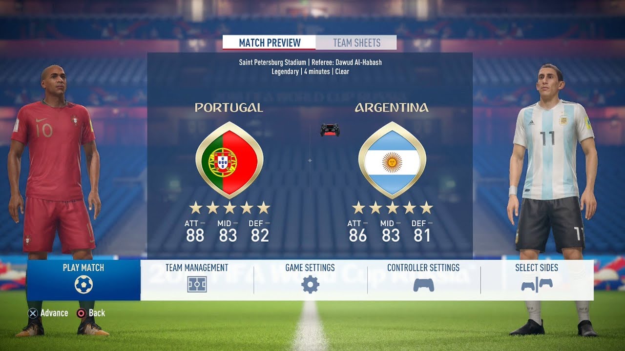 FIFA World Cup 2018 - Portugal Vs Argentina - FULL GAMEPLAY - PS4