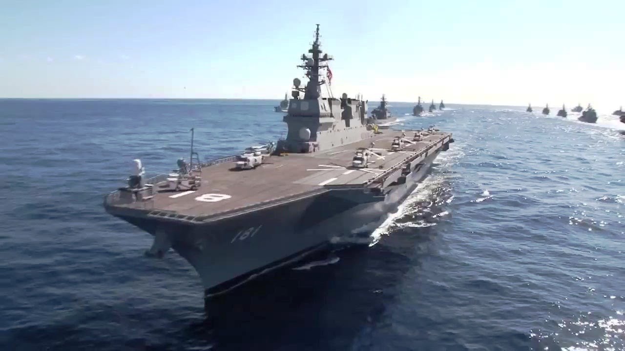 JMSDF - JS Hyuga (DDH 181) Helicopter Destroyer & SS Harushio-Class Submarine [720p]