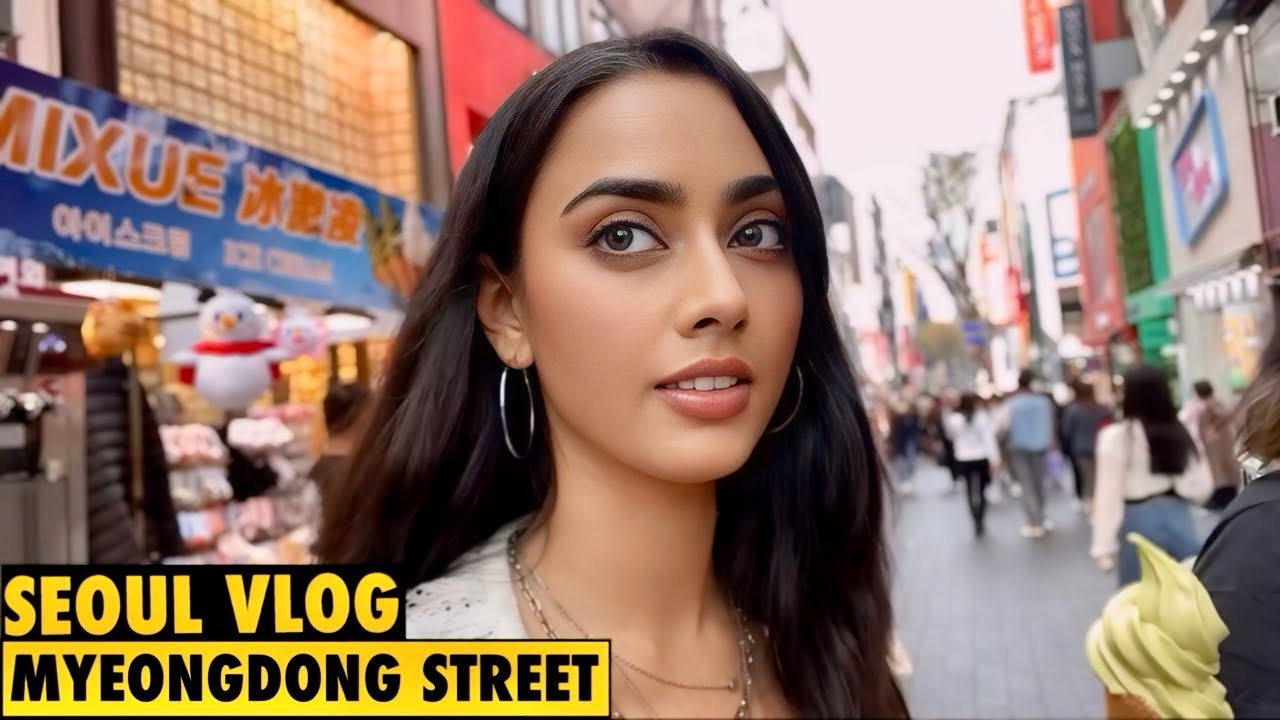 SEOUL VLOG: Local Korean gluten-free food |Exploring the famous MYEONGDONG Street |Sakshma Srivastav