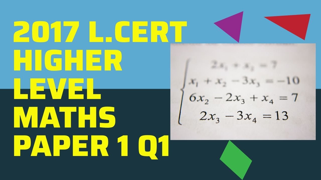 2017 Leaving Cert Higher Level Maths Paper 1 Q1