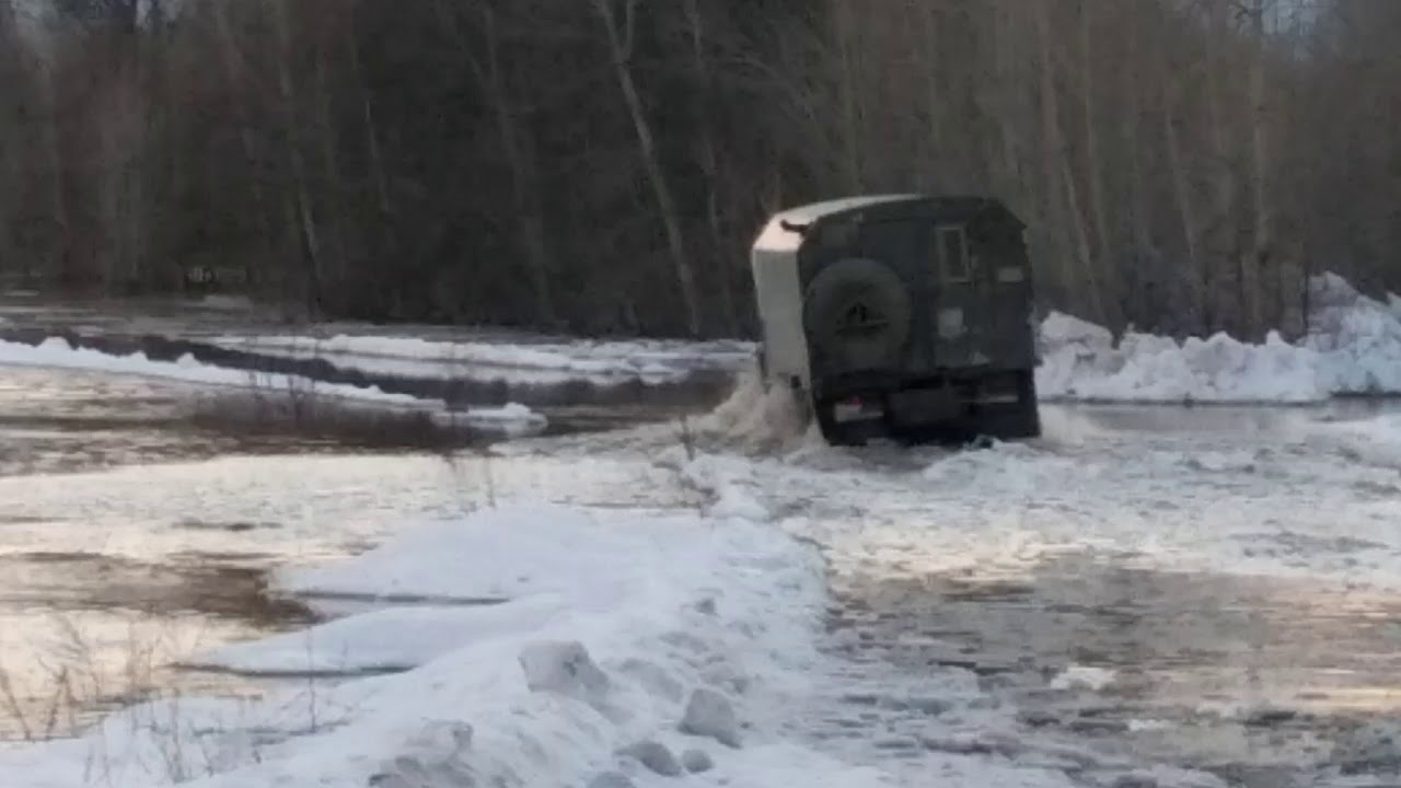 Spring floods 2018 March 26. East Kazakhstan region, road Maleevsk - Zubovsk.