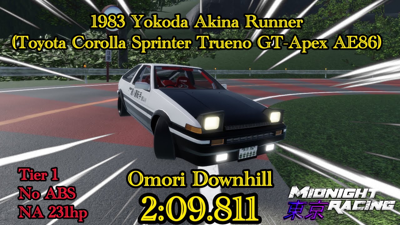 [2:09.811] NA 231hp Toyota Corolla (AE86) Hatchback, Omori Downhill - Midnight Racing: Tokyo