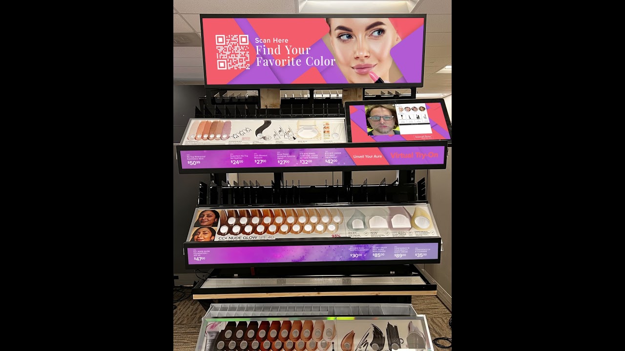 Array Mult-Display Virtual Try-on, Dynamic Shelf-Edge Endcap Demo