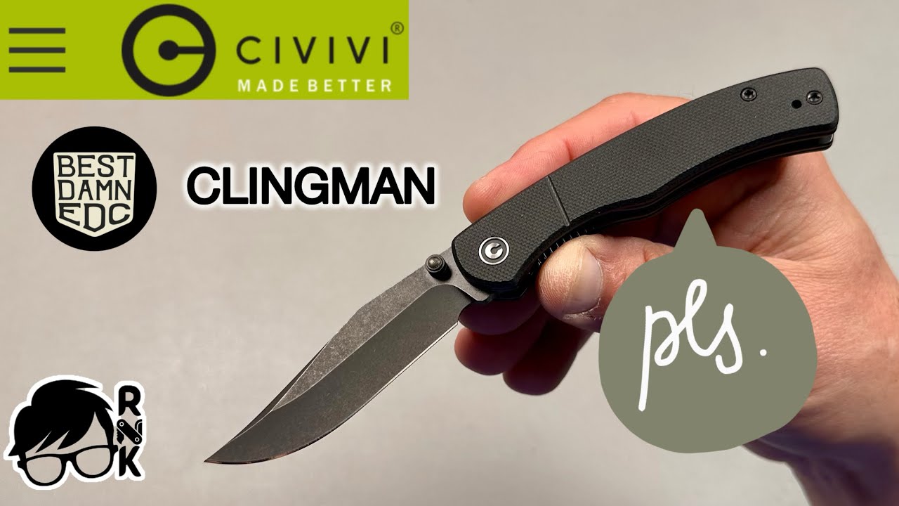Review/impressions of the Civivi black G10/hollow ground clip point Clingman knife by Taylor Martin