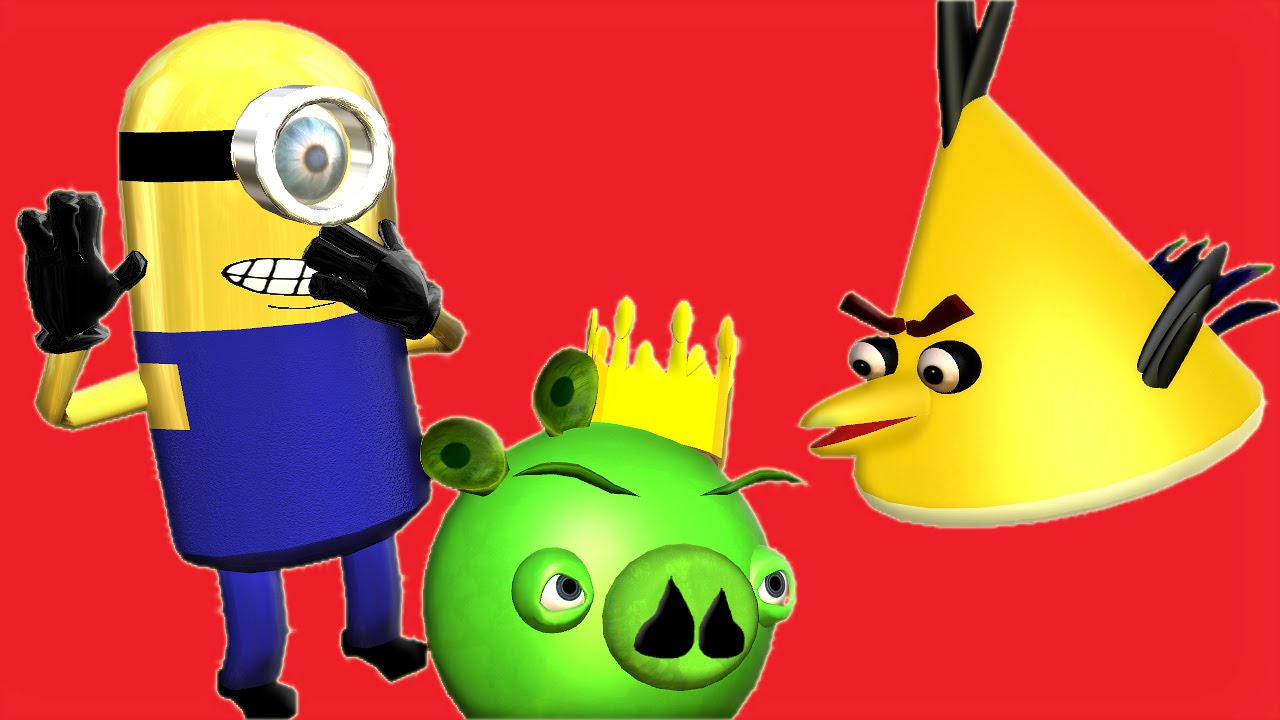 ANGRY BIRDS and the MINIONS ♫ 3D animated  DESPICABLE ME parody-mashup  ☺ FunVideoTV - Style ;-))