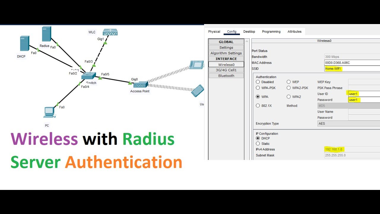 Wireless Network Configuration || Radius Server Authentication