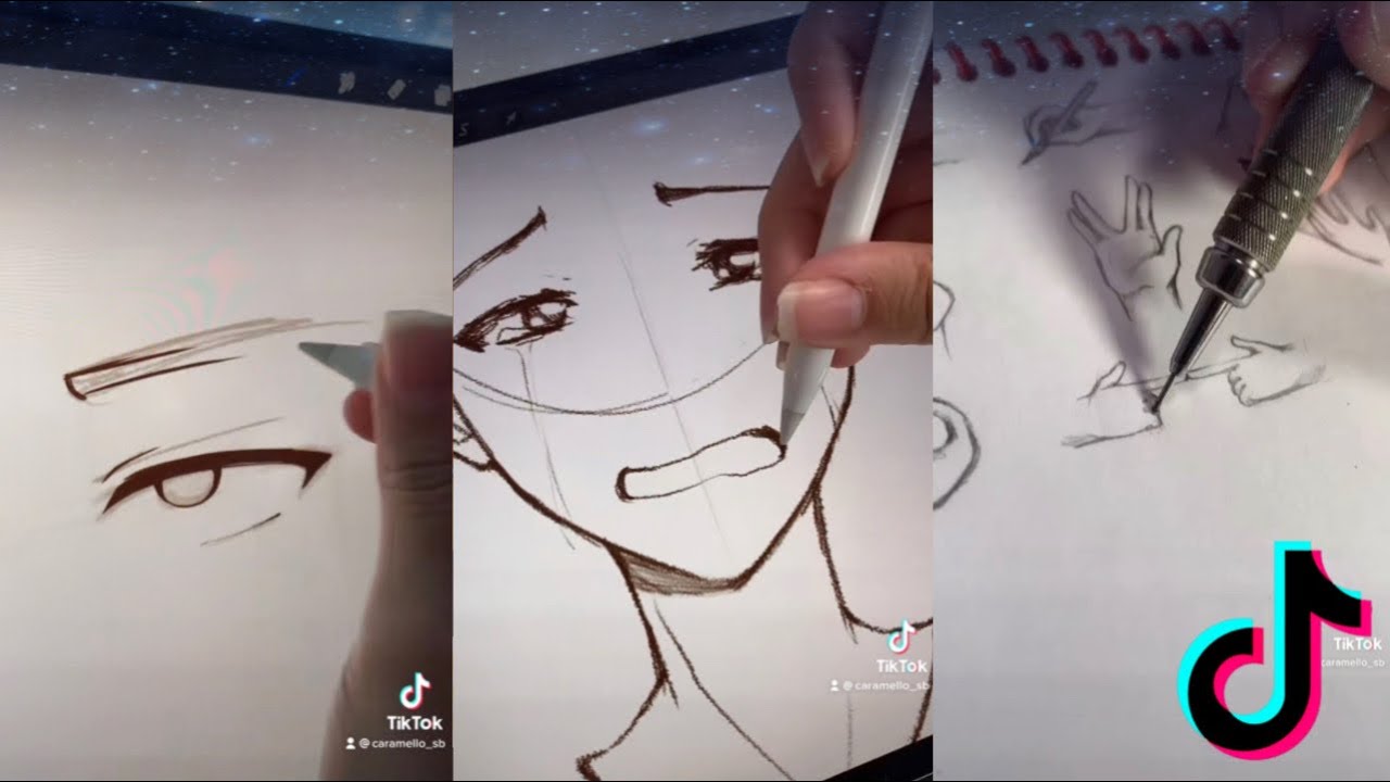 TUTORIAIS de DESENHO do TikTok!! - Compilado - pt. 4 @caramello_sb