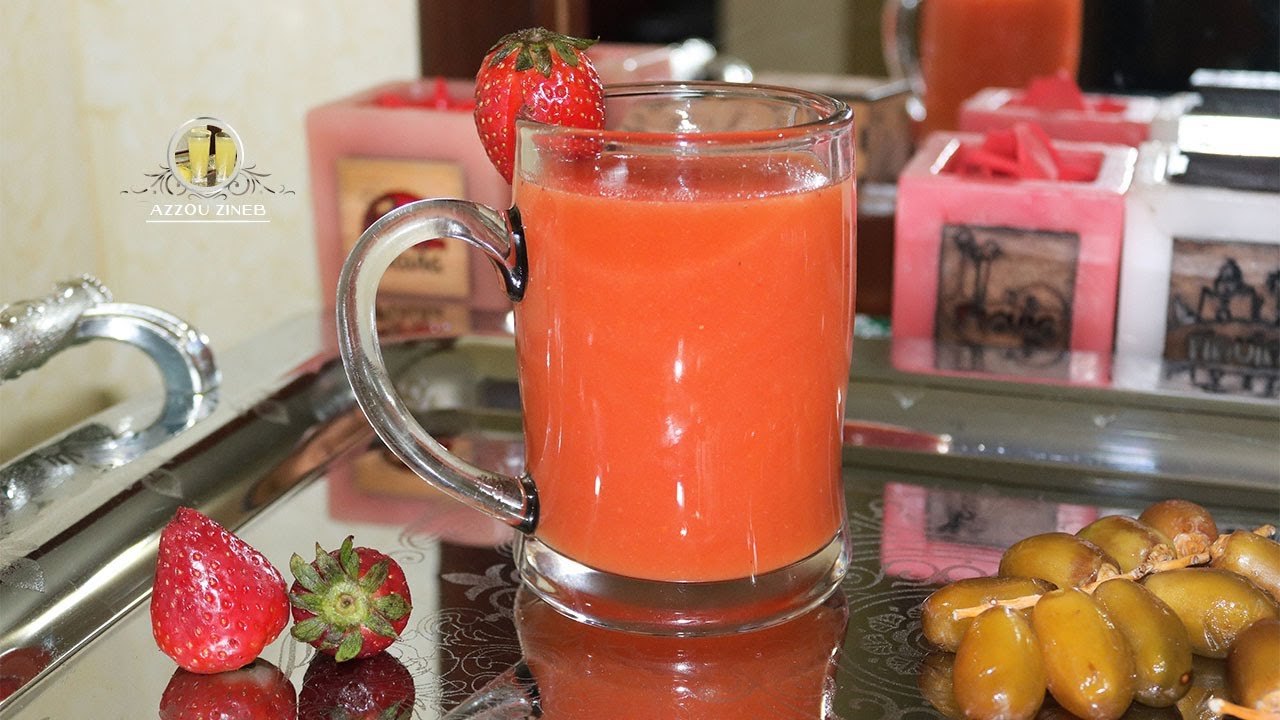 عصير🍹الجزر 🥕و الفراولة🍓حلو طبيعي %100 الجزر سلقيه في قراعي تلقايه واجد في اي وقت تحضري العصير بسرعة