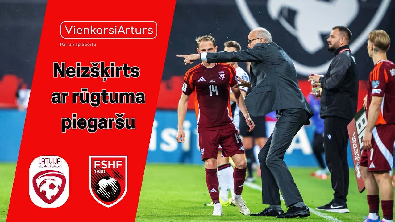 Latvija paņem punktu pret Albāniju | Porziņğis tribīnēs | Ikaunieks neiesit pendeli