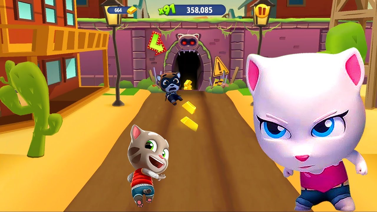 Talking Tom Gold Run Wild West🏜️ - Frosty Tom vs Talking Angela vs Raccoon Boss!