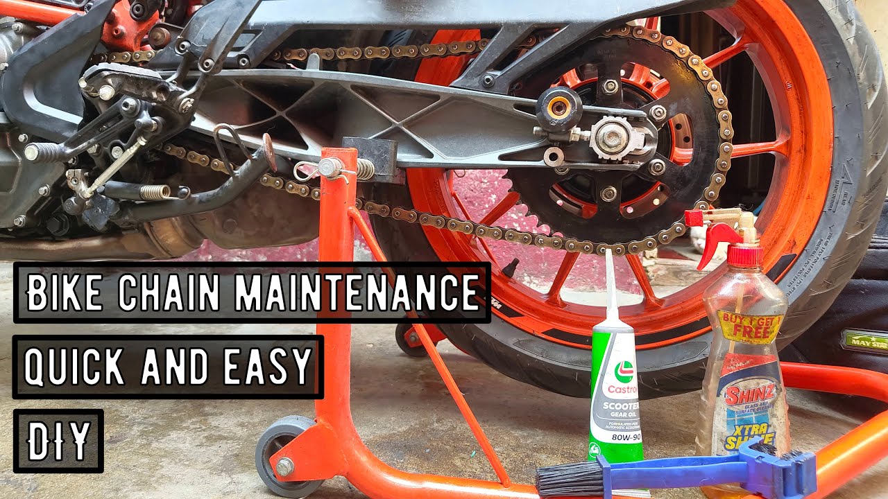 BIKE CHAIN MAINTENANCE | CLEANING AND LUBING | KTM DUKE 390 #ktm #duke390